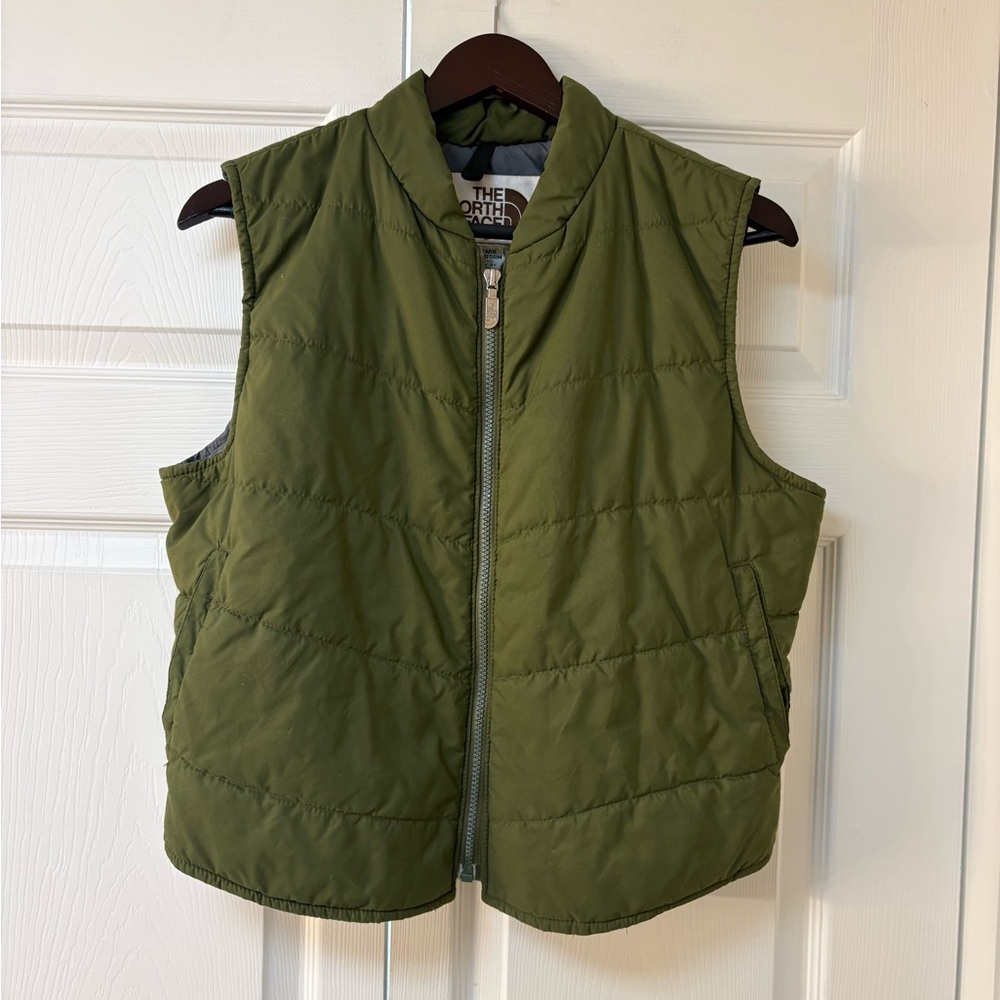 Vintage North Face Olive Quilted Zip Vest